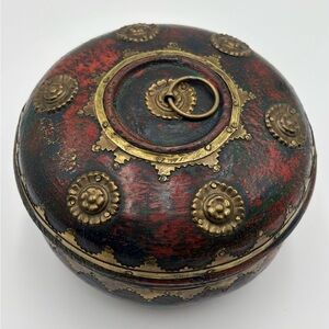 Vintage Decorative Red and Gold Accent Box